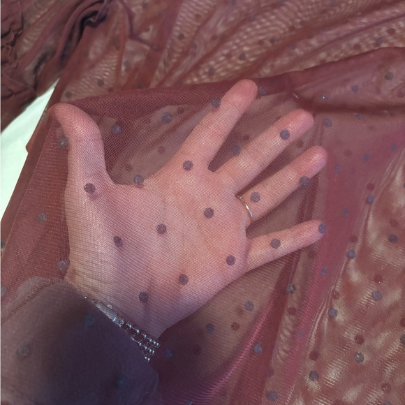 Express Sheer Maroon Blouse - Picture 3 of 4